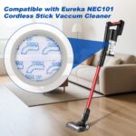 NEC101 Filtros laváveis compatíveis com Eureka NEC101, 2 filtros + 1 escova, substitui P1006 para sucção eficiente. - Imagem 2