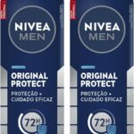 NIVEA MEN Original Protect 48h: proteção antitranspirante contra suor e odores com 2 unidades de 150ml.