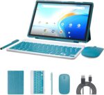 NOVOJOY Tablet 2 em 1 Android 15 com teclado, mouse e caneta, 8GB RAM, 32GB, ideal para trabalho e lazer