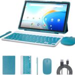 NOVOJOY Tablet 2 em 1 Android 15 com teclado, mouse e caneta, 8GB RAM, 32GB, ideal para trabalho e lazer