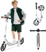 Nattork Patinete dobrável com suspensão frontal, rodas de 20 cm e ajuste de altura para crianças e adultos, suporta até 99 kg