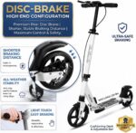 Nattork Patinete dobrável com suspensão, guidão ajustável e alta resistência para passeios suaves e seguros até 99,8 kg - Imagem 2