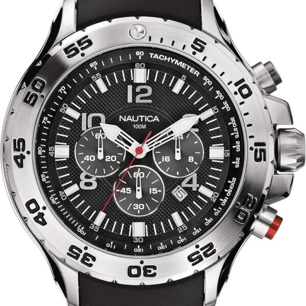 Nautica Relógio masculino de silicone e resina de quartzo: estilo, resistência e conforto para o dia a dia.