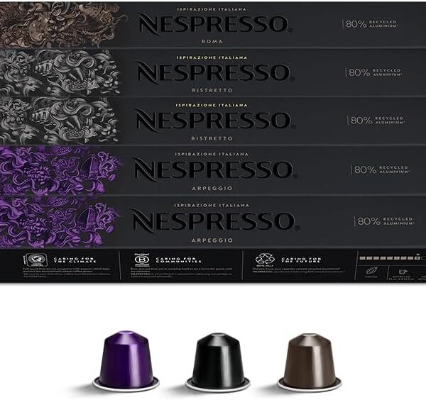 Nespresso Cápsulas de Café Intenso - 50 Cápsulas para sabor marcante e praticidade no seu café diário