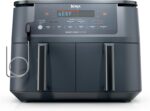 Ninja Air Fryer com termômetro inteligente: cozinhe no ponto certo, em menos óleo, com 2 cestas e 10 em 1 para refeições rápidas.