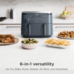 Ninja Air Fryer com termômetro inteligente: cozinhe no ponto certo, em menos óleo, com 2 cestas e 10 em 1 para refeições rápidas. - Imagem 2