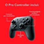 Nintendo, Controle Nintendo Switch, Pro, Sem Fio, Vibração HD, Controle de Movimento, Funcionalidade Amiibo Embutida, Cinza - Imagem 2