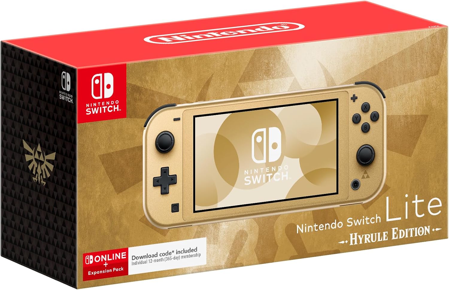 Nintendo Switch Lite Hyrule Edition portátil com 12 meses de Nintendo Switch Lite Hyrule Edition portátil com 12 meses de Nintendo Switch Online e design dourado Zelda