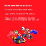 Nintendo Switch com Mario Kart 8 Deluxe e 3 meses online: jogue no modo portátil ou TV com até 9 horas de bateria. - Imagem 2
