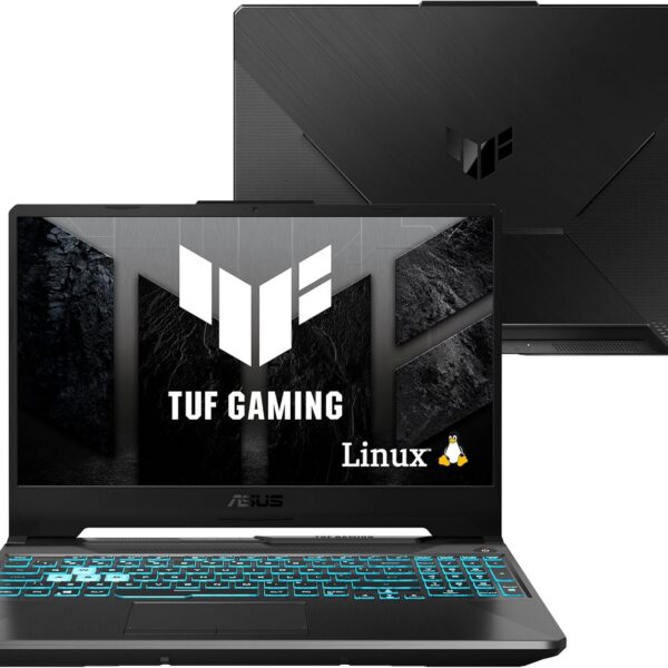 Notebook Gamer ASUS TUF A15 com RTX 3050, Ryzen 7 e tela 144Hz para alto desempenho em jogos.