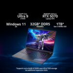 Notebook Gamer Gigabyte Elite com Intel Core Ultra 9, RTX 5070 e 32 GB DDR5 para jogos exigentes e alta performance. - Imagem 2