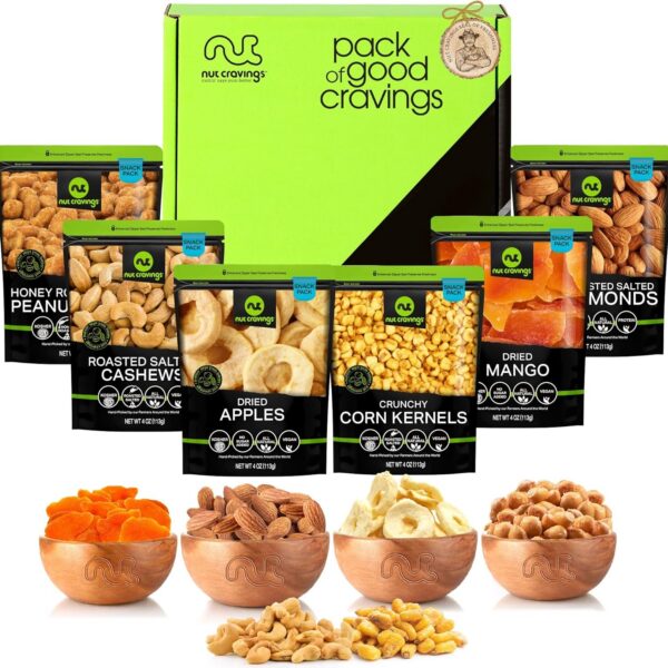 Nut Cravings Gourmet: cesta com 6 mix de frutas secas e nozes, presente ideal para agradecer, aniversários e cuidados especiais