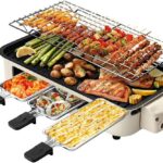 OVENTE BQR1502B grelha elétrica 2 em 1 sem fumo 1500W: cozinha, grelha e raclette com temperatura ajustável e placa antiaderente removível