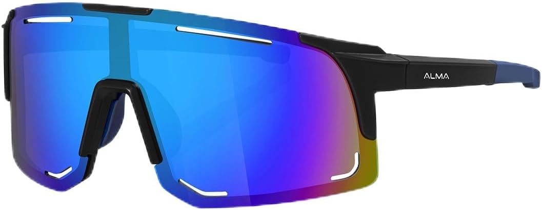 Óculos Esportivo Basah Preto Alma Genius com proteção UV400 e Óculos Esportivo Basah Preto Alma Genius com proteção UV400 e lente polarizada para máximo conforto e visão clara.