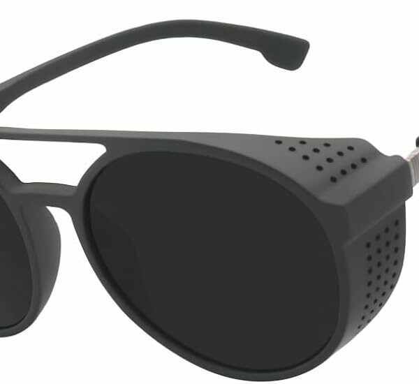 Óculos Redondo Steampunk Cacife Brand com proteção UV400 e estilo vintage unissex premium