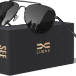 Óculos aviador LUENX com lentes polarizadas e proteção UV 400 para dirigir com mais conforto e estilo