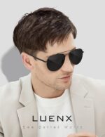 Óculos aviador LUENX com lentes polarizadas e proteção UV 400 para dirigir com mais conforto e estilo - Imagem 2