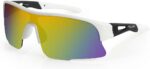 Óculos de Sol Esportivo UV400 Tarik Branco Cinza Alma Genius com proteção e estilo para suas atividades.