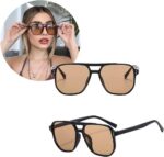 Óculos de Sol Feminino Estilo Blogueira Marrom: proteção UV e estilo moderno para comprar agora - Imagem 2