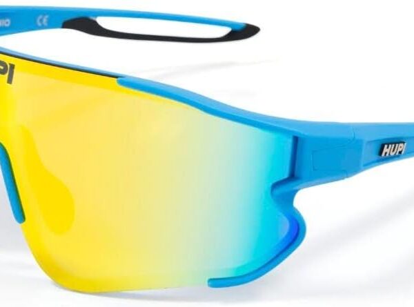 Óculos de Sol Hupi Bornio Azul/Preto com clip para lentes de grau, proteção UVA e UVB para uso esportivo.