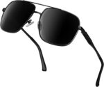 Óculos de Sol KANASTAL Polarizado UV400: estilo metálico quadrado e proteção solar para homens e mulheres