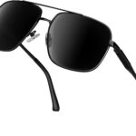 Óculos de Sol KANASTAL Polarizado UV400: estilo metálico quadrado e proteção solar para homens e mulheres
