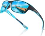 Óculos de Sol Masculino Azul Espelhado Polarizado UV400: proteção, conforto e desempenho para ciclismo e corrida.
