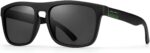 Óculos de Sol Masculino Polarizado Quadrado Preto UV400: estilo, conforto e proteção contra raios UVA e UVB.