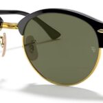 Óculos de Sol Ray-Ban Clubround 0RB4246 preto com lentes verdes: estilo icônico e proteção para o dia a dia