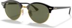 Óculos de Sol Ray-Ban Clubround 0RB4246 preto com lentes verdes: estilo icônico e proteção para o dia a dia