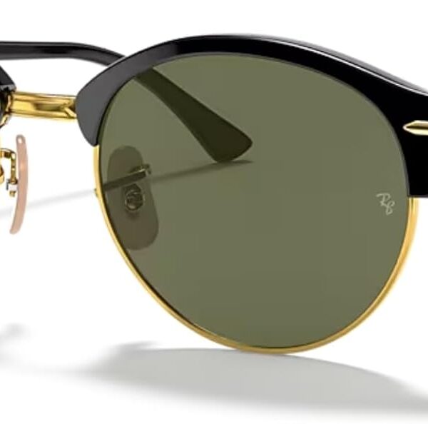 Óculos de Sol Ray-Ban Clubround 0RB4246 preto com lentes verdes: estilo icônico e proteção para o dia a dia
