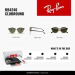Óculos de Sol Ray-Ban Clubround 0RB4246 preto com lentes verdes: estilo icônico e proteção para o dia a dia - Imagem 2