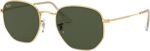 Óculos de Sol Ray-Ban Hexagonal 0RB3548: estilo unissex com lentes verdes e armação dourada, ideal para comprar online.