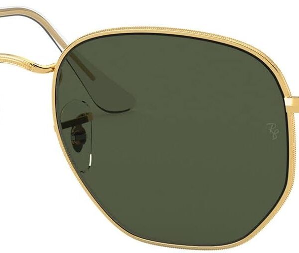 Óculos de Sol Ray-Ban Hexagonal 0RB3548: estilo unissex com lentes verdes e armação dourada, ideal para comprar online.