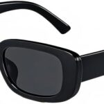 Óculos de Sol Retangulares Feminino Vintage com proteção UV400 e estilo retro para comprar e usar no dia a dia e festas