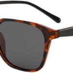 Óculos de Sol Roma Acetato Polarizado Quadrado Preto Tartaruga Frizz: estilo e proteção máxima com lentes polarizadas.