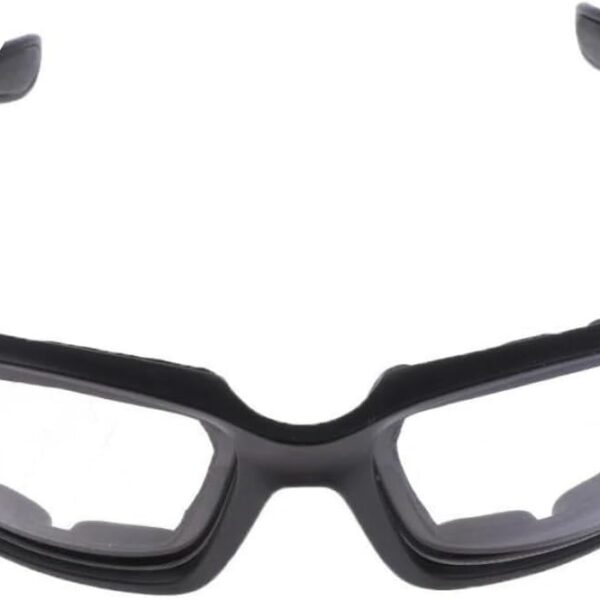 Óculos de proteção esportivo DUPIN com espumas e lentes transparentes: conforto e segurança para uso adulto.