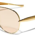 Óculos de sol aviador retrô GUVIVI dourado em metal grande, estilo anos 70 para mulheres e homens