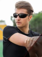 Óculos de sol masculinos esportivos para ciclismo e direção, com corda e visão clara para uso confortável e seguro - Imagem 2