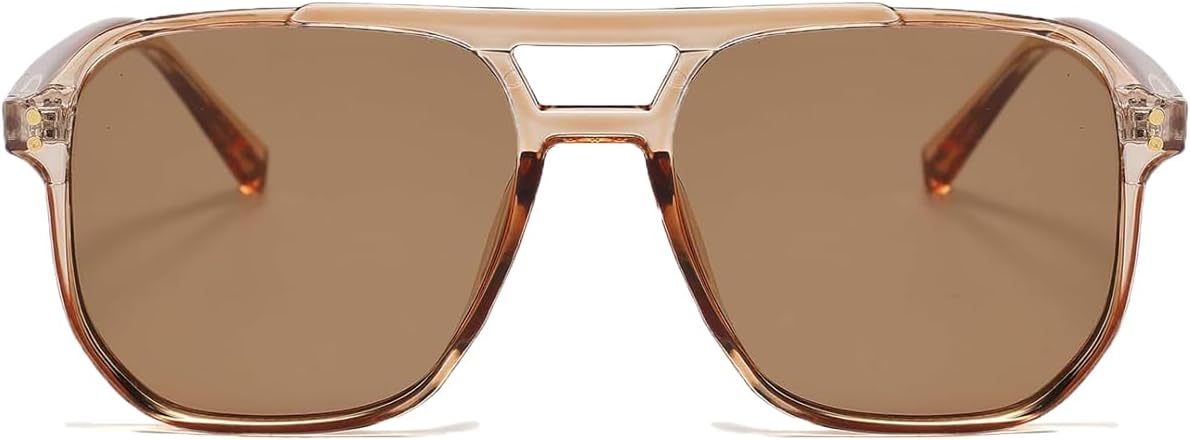 Óculos de sol quadrados aviador vintage: estilo retrô, moderno e Óculos de sol quadrados aviador vintage: estilo retrô, moderno e unissex para um visual marcante e proteção com atitude.