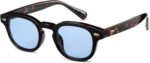 Óculos de sol vintage retrô unissex redondo com lente matizada e estilo colorido para homens e mulheres