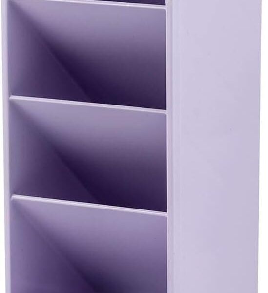 Organizador Diagonal Lilás Pastel: compacto, resistente e ideal para manter documentos organizados com charme no escritório ou home office.