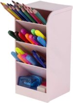Organizador Diagonal Rosa Pastel: compacto, resistente e ideal para mesa, escritório e home office - Imagem 2