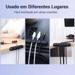 Organizador de cabos premium em silicone, ideal para manter mesa e home office sempre organizados com 7 entradas. - Imagem 2