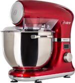 Oster Planetária Digital 5L 1000W: potência, timer e bowl inox para massas leves e pesadas.