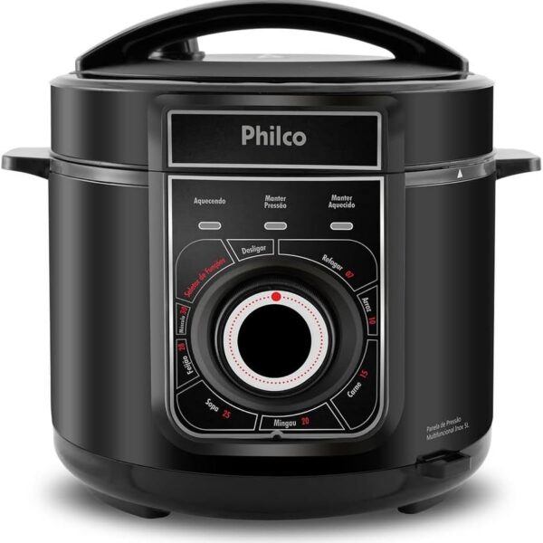 PANELA DE PRESSAO MULTIFUNCIONAL INOX PPP02PI 127V, PHILCO, Preto