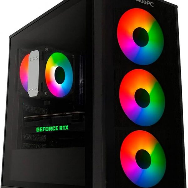 PC Gamer AURA by BluePC com Ryzen 7 5700X e RTX 5070 12GB: alto desempenho para jogos e multitarefas.