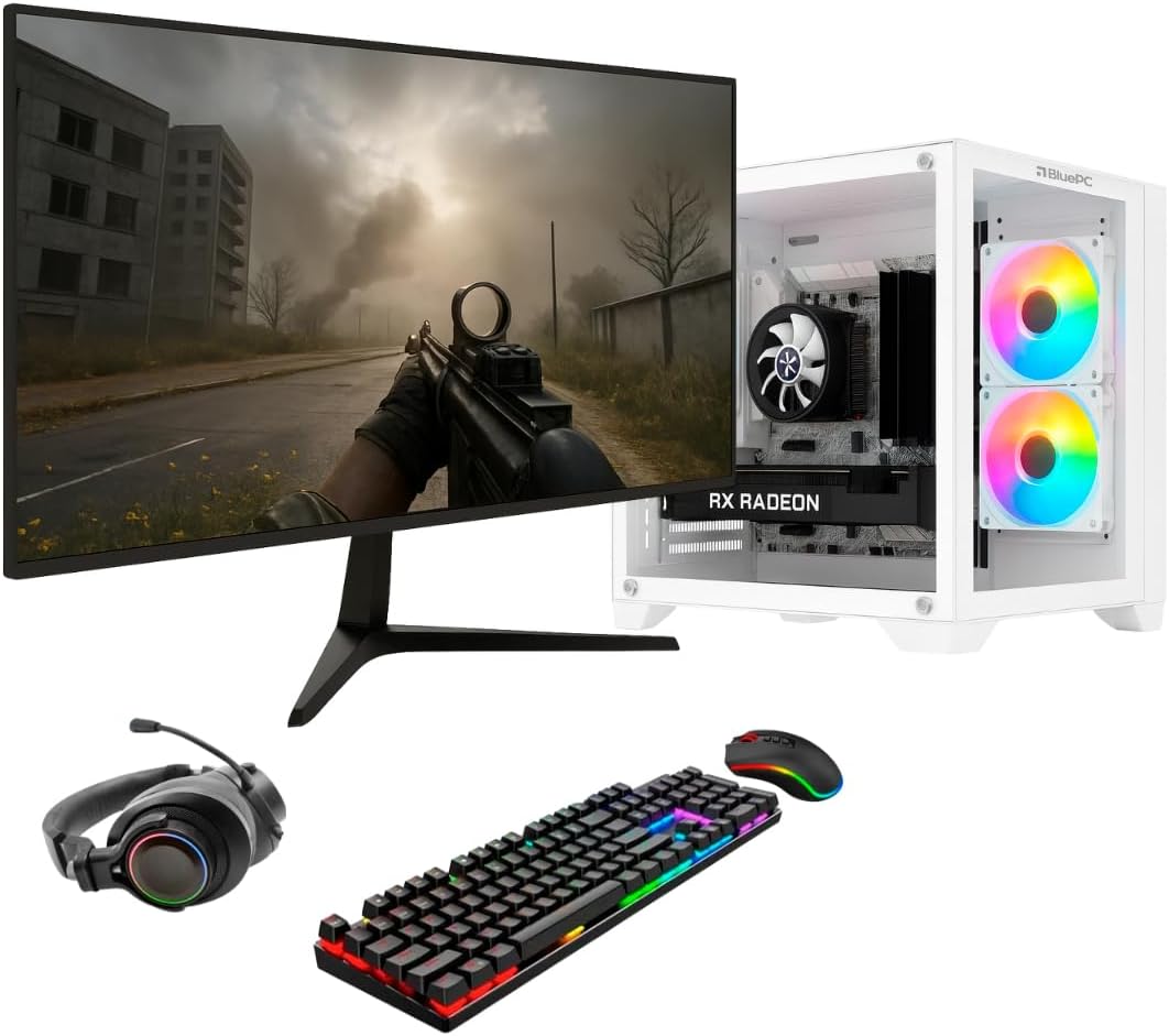 PC Gamer Completo BluePC FRAG com Ryzen 7 5700X, RX PC Gamer Completo BluePC FRAG com Ryzen 7 5700X, RX 6600 8GB, 16GB DDR4 e SSD NVMe para jogos fluidos.