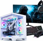 PC Gamer Completo Ryzen 5 5600GT com monitor Full HD, 16GB RAM, SSD 480GB e kit gamer pronto para uso imediato.