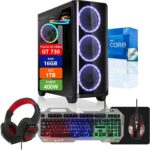 PC Gamer Intel Core i7 16GB SSD 1TB Placa de Vídeo Gt 730 2GB Com Kit Gamer Completo - Fonte 400W Real Strong Tech